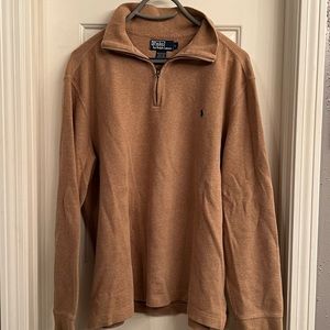 Men’s Polo Sweater Large Tan